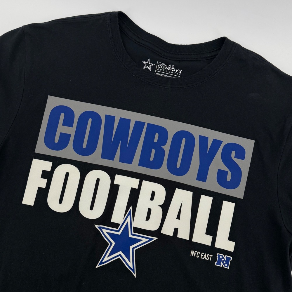 Dallas Cowboys Football T Shirt Men's Size Medium Black Authentic NFL NFC East
